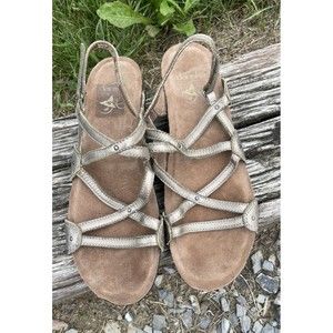 DANSKO Shoes Womens Size 42 11.5 12 Pewter JOVIE Metallic Leather Strapy Sandals